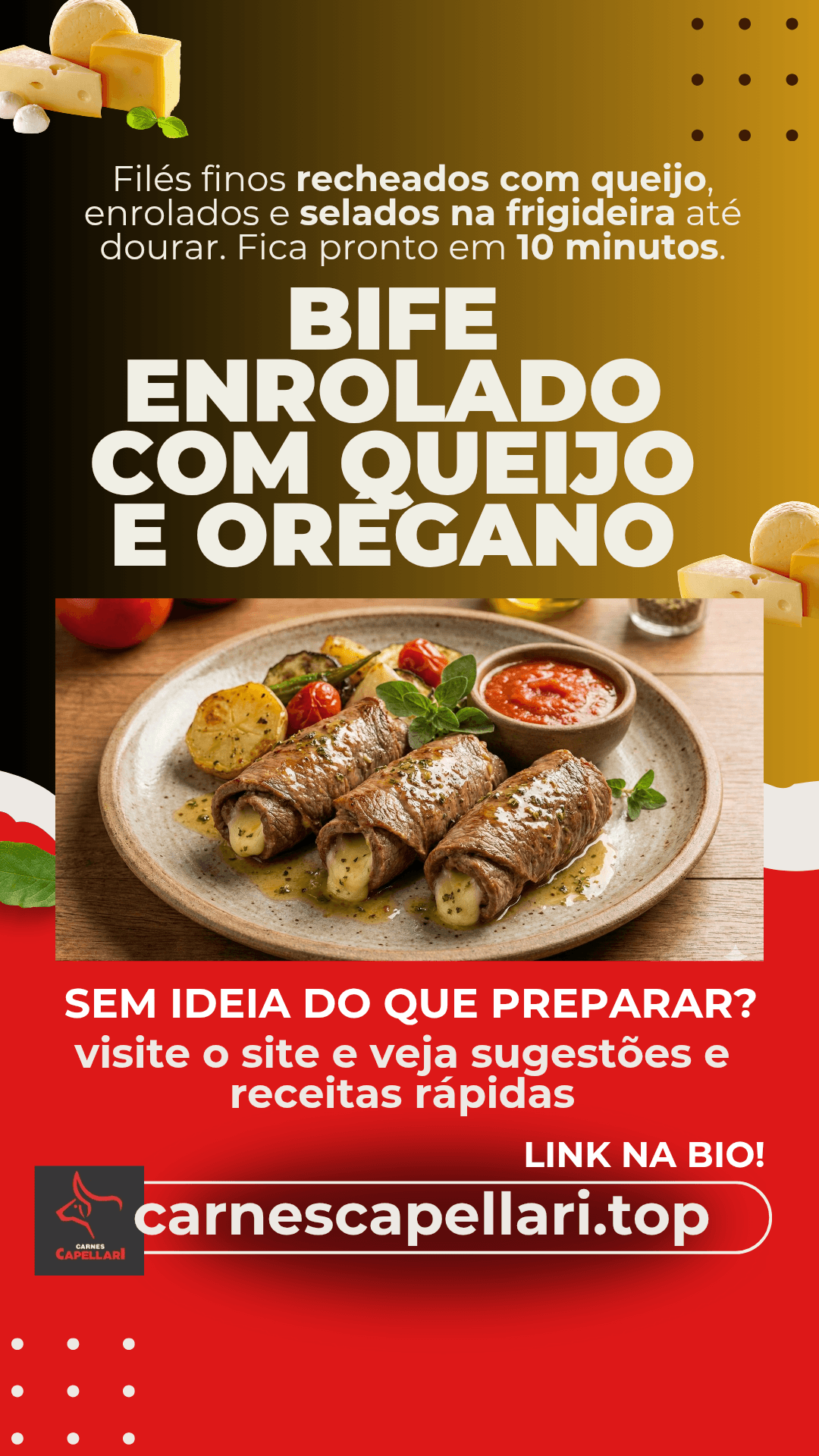 Bife Enrolado com Queijo